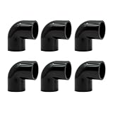 20mm PVC Pipe Fitting Elbow Connectors, 6pcs 90 Degree PVC Conduit Fittings Durable Garden Water Pipe Connector Black
