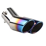 BFRDGE Stainless Steel Car Exhaust Tip, for MG ZS MG4 MG5 ZS EV 2022 2023 2024 2025 Car Exhaust Pipe Modification Tail Throat Tail Pipe, Exhaust Muffler Tip Exhaust,C