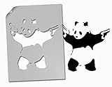 Banksy Pandamonium Stencil / A4 Size/Painted Size 17x17cm / Home Decor Art Painting Stencil