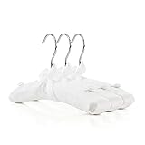 HANGERWORLD 3 Childrens White Satin Padded 30cm Coat Clothes Top Garment Hangers Baby Toddler