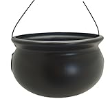 Large 12" Black Cauldron Kettle Bucket Witch Sweets Candy Bowl Candy Bowl for Halloween Tricks or Treat Party Decoration