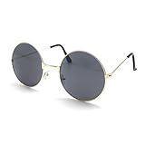 CHEERYMAGIC Round Retro Sunglasses, John Lennon Style, Vintage Metal Circle Polarized Sunglasses for Men Women