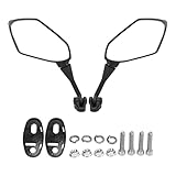 Dioche Motorcycle Handlebar Mirrors, 1 Pair Motorcycle Rear Mirror Adjustable Black Handlebar Side Mirror Replacement For HYOSUNG GT125R GT250R GT650R GT650S