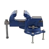 CROWNSHOP Bench Vice for Workbench Bench Vise with 360 Degrees Swiveling Table Vice Base Cast Iron Workshop Vise for Workshop Factory (4 Inch)