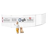 BabyDan Flex XXL, 90-350 cm, Hearth Gate/Stair Gate/Room Divider/Fire Surround, White, Made in Denmark - Baby Gate/Safety Gate (Pet Gate/Dog gate/Dog playpen)