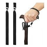2pcs Walking Stick Wrist Straps, Stick Accessories Strap,Wrist Loop for Walking,Black Nylon Strap Wrist Straps Hand Wristband Crutch Cane Ropes for Hiking Walking,Suitable For Elderly or Other Users