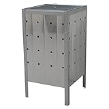 Woodside 100L Square Garden Galvanised Incinerator Fire Bin Rubbish Pit