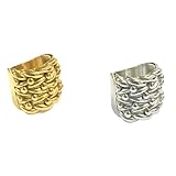 Touch of Venetian iCustomise Gold Silver XXL Keepers ring with 18K Real Gold Plating, Premium Gold Fashion Ring Unique Jewellery Gift for Men and Teens Stainless Steel