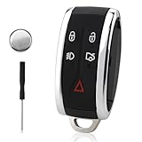 5 Buttons XF Key Fob Case for Jaguar, Key Fob Cover Remote Key Fob Shell Case Replacement Car Key Casing with CR2032 Battery Screwdrivers for Jaguar XF XK XKR XK 2007 2008 2009 2010 2012 X-Type S-Type