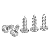 DTGN #6x1/2" Phillips Pan Head Self-tapping Screw - 100Pack - Bright Finish 304 Stainless Steel Sheet Metal Screws Wood Screws