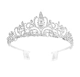 Sanvpwsan Silver Tiara with Crystal Crown Rhinestones, Perfect for Girl's Birthday, Carnival, Party & Holiday Celebrations