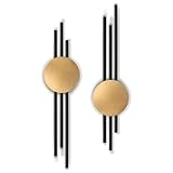 YiYa 2 Pcs Metal Geometric Wall Decor Black Lines Metal Wall Art Abstract Wall Art Modern Geometric Wall Hanging for Home Living Room Bedroom