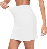 Sopesil Women's Half Slips Anti-Slips Petticoat Waist Slip Short Underskirt Ladies Underdress White,10-12