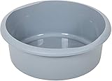 Addis 518458 Eco Made from 100% Plastic Round Washing Up Bowl, 7.7 Litre, Recycled Light Grey, 34 x 34 x 13cm