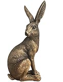 Reflections Large Bronze Alert Sitting Hare Figure Ornament Wildlife Figure