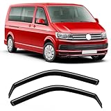 GEARCELL Wind Deflectors, Rain Guards Window Visor Compatible with VW For Volkswagen Transporter T5/T6 2003-2024 Van 2pc, in-Channel Side Shatterproof Sun Visor