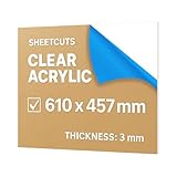 610mm x 457mm acrylic sheet, 3mm thickness, perfect for replacement greenhouse glass