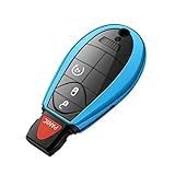 Tukellen for Dodge Key Fob Cover,Special Soft TPU Key Case Cover Protector Compatible with 2013-2018 Ram Grand Caravan Charger Challenger Durango Journey Magnum Remote/Smart Key,Key Shell-Blue