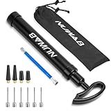 NUWAB Portable Ball Pump, 10.6in Hand Inflation Pump, Come with Extension Hose, Ball Needles, Nozzles, Suitable for Football, Basketball, Volleyball, Balloon, Swimming Ring