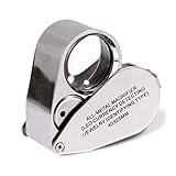 KINGMAS 40x Jeweller Loupe Folding Magnifying Jewelry Eye Magnifier With LED Light Illuminated (LED Currency Detecting/Jewlers Identifying Type Lupe)