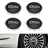 4pcs Wheel Hub Caps, Wheel Hub Cover With Chrome Border For Fiat 500 Hub Cap 51884863 Compatible With 68078419ac 68078421ac Heat-Resistant Wheel Hub Center Cover Replacement For Fiat 500e Wheel Cap