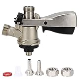 Keg Coupler, G5/8 S Type Sankey Keg Coupler Stainless Steel Sankey Kegerator S Keg Coupler Beer Barrel Distributor Faucet Beer Tap Beer Dispenser for Home Brewing