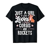 Just A Girl Who Loves Corgis And Rockets Gift Women T-Shirt