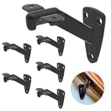 Hand Rail Brackets for Stairs- 6 Pcs Heavy Duty Black Handrail Brackets for Indoor Stairs or Outdoor Stairs Support, 3 Inch Hand Railing Brackets, Banister Brackets for Stairways Stair Railing Indoor