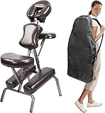 Master Massage Bedford Massage Chair Full Body Portable - Lightweight Massage Chair with Carrying Bag - Tattoo Chair Height Adjustable Folding Chair Face Cradle Salon Massage Chair SPA (Coffee)