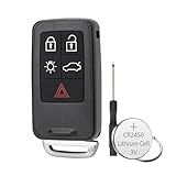5 button Car Key Fob Case Cover For VOLVO V40 S60 V60 XC60 V70 XC70 S80 VOLVO Key Case replacement With Volvo key CR2450 Battery