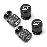 ASEUOG 4pcs Metal Car Tyre Valve Caps for Ford ST FOCUS 2 3 Mondeo Fiesta Kuga MK2 MK3 MK4 Screw-On Dust Caps,A