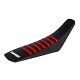 Enjoy MFG 2008 - 2015 Yamaha TTR 125 L-LE All Black / Red Ribs Seat Cover