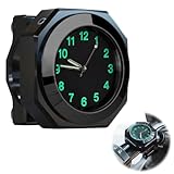 shirylzee Luminous Motorcycle Handlebar Watch Waterproof Motorbike Handlebar Quartz Clock for 22-28mm Handlebars, 3.3cm Diameter (Black)
