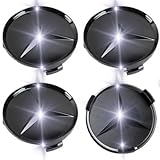 Gloss Black Wheel Center Caps – Set of 4 (75mm) – Complete Replacement Hubcap Set for Alloy Rims – Durable ABS Snap-On Trim Covers for Wheels