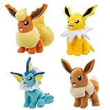 Pokémon Eevee Evolution Plush 4 Pack - Four 8-Inch Pokemon Plush of Eevee, Flareon, Jolteon, and Vaporeon