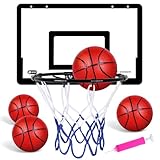 OSDUE Basketball Hoop Set, Wall Mounted w/ 4 Balls, Indoor for Kids/Girls/Boys
