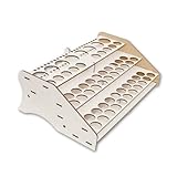 Hartem - Paint Rack for Model Paints & Brushes – Wooden Storage Stand for Acrylic Paints. Holds 52x18ml & 8x 35ml/60ml Bottles + 22 Brushes – Compact & Easy to Assemble – Ideal for Hobbyists & Artists