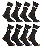 JCB Work Wear Socks - 8 Pair Pack - Size 6-11 UK - 39-46 EU