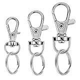 YHYZ Keychain Key Chain Rings Clips Swivel Bulk (3 Sizes), Swivel Lanyard Snap Hooks (Lobster Claw Clasp) with Rings, for Keychain Crafts Resin Projects, Lanyard, Bag, Purse,Tag (Sliver, S+M+L)