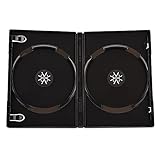 Dragon Trading - 10 x Premium Quality Black Double DVD Disc Cases with a 14mm Spine and Plastic Sleeve for Inserting Artwork and Internal Booklet Clips (10 Pack)