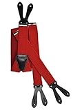 Olata Y-Shape Button-Down Extra Wide Formal Dress Suspenders/Braces - 4cm. Red