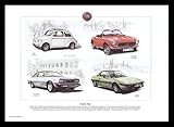 Fiat Classic Cars - 500, 124 Spyder, 130 Coupe, X 1/9 - Art Print