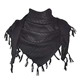 Explore Land Cotton Military Shemagh Tactical Desert Keffiyeh Scarf Wrap (Black)