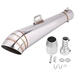 Motorcycle Exhaust Pipe Muffler Silencer Stainless Steel Motorcycle Universal Exhaust Tail Pipe Muffler Tailpipe Tip Noise Eliminator+akrapovic+51mm exhaust+exhaust cafe racer +Auto