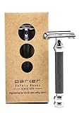 Parker Safety Razor76R Graphite Gray Long Handle Butterfly Open Double Edge Safety Razor for Men