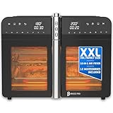 Bridge Pro 36 Litre Air Fryer Oven with French Doors and Accessories - XXL Air Fryer Dual Zone, Family Sized, Double Door, 16 in 1 Table Top Oven, Extra Large for Family, Fast and Healthy Cooking