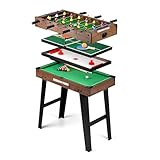 PowerPlay 4-in-1 Multi-Sports Game Table Set, Indoor Family Games, Table Football, Pool Table, Table Tennis and Table Hockey, for Kids and Adults
