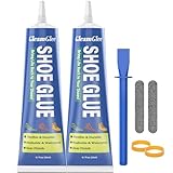 GleamGlee Extra Strong Permanent Shoe Repair Glue Adhesive - Waterproof, Flexible, Crystal Clear - 40ml (2x20ml) for Trainer, Boot, Leather, Rubber, Canvas, Heels, Vinyl