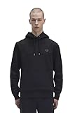Fred Perry Mens Unisex Large Graphic Hooded Hoodie Sweatshirt M5593 in Black Size M - Medium