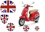 Motorbike Stickers - VESPA - FLAG - UNITED KINGDOM UK - Helmet Circles Scudetto Logo Kit Piaggio Side Panels
